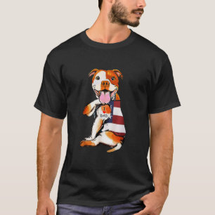Camiseta Mens PitBull Cachorro Tatuagem Adoro Pai