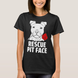 Camiseta Mens Pitbull Resgate Pit Face Engraçado Pitbull Do