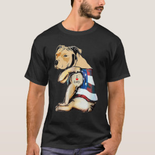 Camiseta Mens Pitbulls Cachorro Tatuagem Eu Adoro Pai