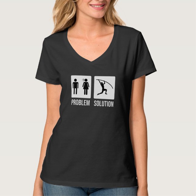 Camiseta Mens Pole Vault Vaulter Jump Problem Solution   (Frente)
