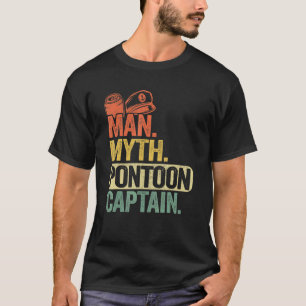 Camiseta Mens Pontoon Boat Capitão Pai Avô Mito Pon