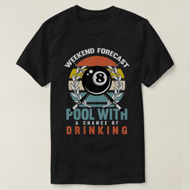 Camiseta Mens Pool With A Change Of Drinking 8 Ball Billiar (Frente do Design)
