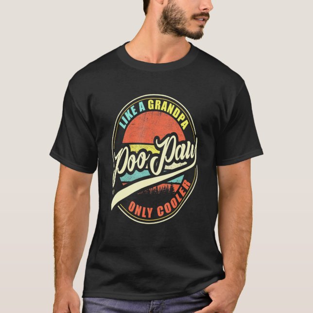 Camiseta Mens Poopaw Como Um Avô Só Mais Frio (Frente)