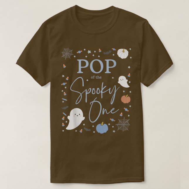 Camiseta Mens Pop do Spooky One First Birthday Blue Boy (Frente do Design)