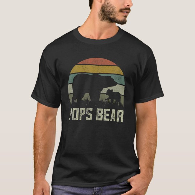 Camiseta Mens Pop Engraçados Urso S, Garoto Dia de os pais  (Frente)