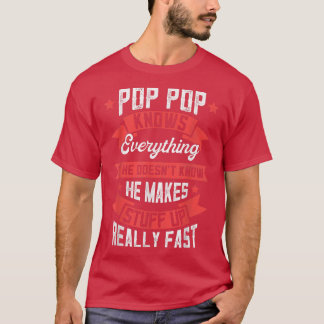 Camiseta Mens Pop, Pop, Sabe Tudo Roupa, Fathe Engraçado