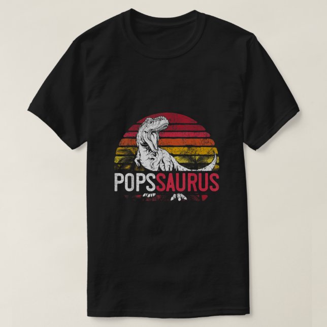 Camiseta Mens Pop Saurus Dia de os pais Popssaurus T Rex Di (Frente do Design)