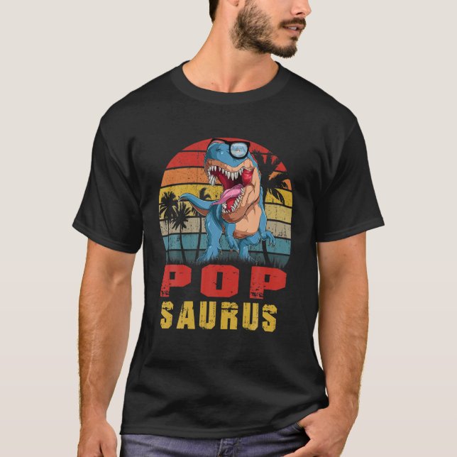 Camiseta Mens Pop Saurus Dinosaur Funny Popsaurus T Rex Lov (Frente)