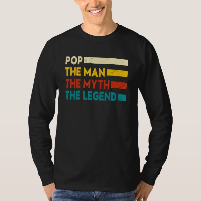 Camiseta Mens Pop The Man The Myth The Legend Dad Father (Frente)