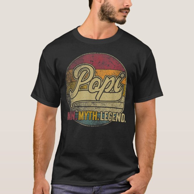 Camiseta Mens Popi Avô Pai Aniversário Dia de os pais Engra (Frente)