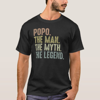 Camiseta Mens Popo Mito Legenda Para Homens Dia de os pais