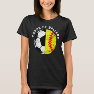 Camiseta Mens Poppa De Ballers Engraçado Futebol Softball P