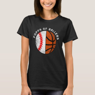 Camiseta Mens Poppa De Balões Engraçado Baseball Basball Po