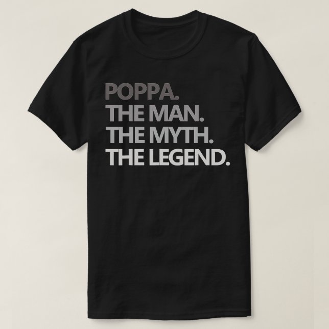 Camiseta Mens POPPA HE MAN MYH LEGEND Funny Grandpa  Father (Frente do Design)