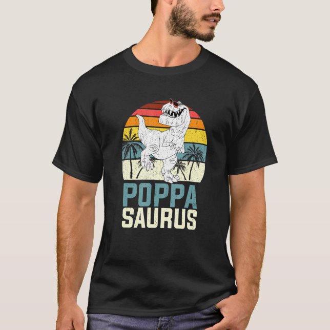 Camiseta Mens Poppasaurus T Rex Dinosaur Poppa Saurus Famil (Frente)