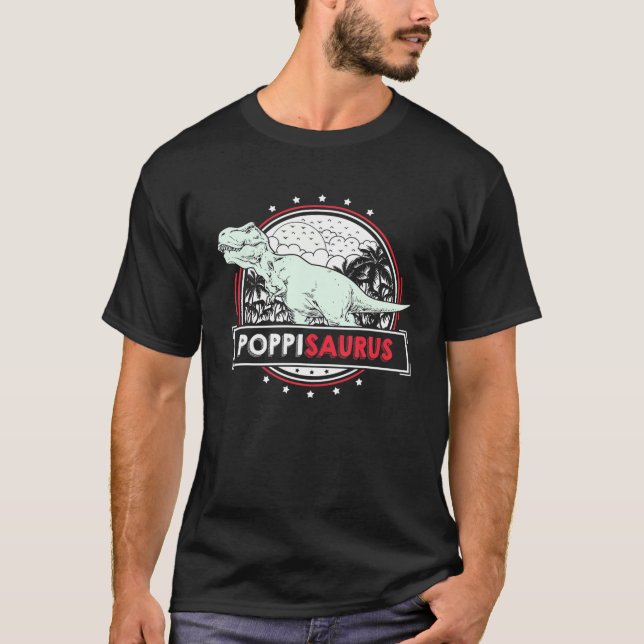 Camiseta Mens PoppiSaurus T Rex Tshirt para Poppi Funny Men (Frente)