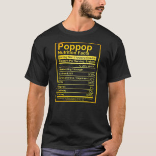 Camiseta Mens Poppop Fatos Nutrição Dia de os pais Engra