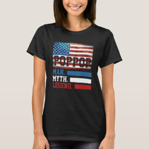 Camiseta Mens Poppop O Homem Mente Lenda A Bandeira America
