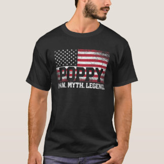 Camiseta Mens Poppy O Homem Lendo Legenda A Bandeira Americ
