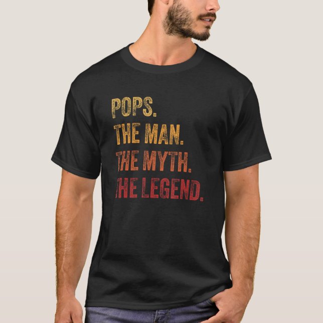 Camiseta Mens Pops The Man The Myth The Legend Retro Father (Frente)