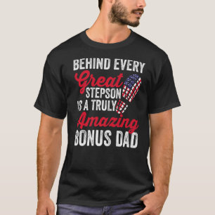 Camiseta Mens Por Trás De Stepson É Stepdad American Flag B