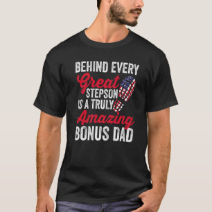 Camiseta Mens Por Trás De Stepson É Stepdad American Flag B