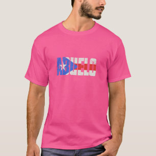 Camiseta Mens Porto Rico Avô Abuelo, Bandeira Porto-Riquenh