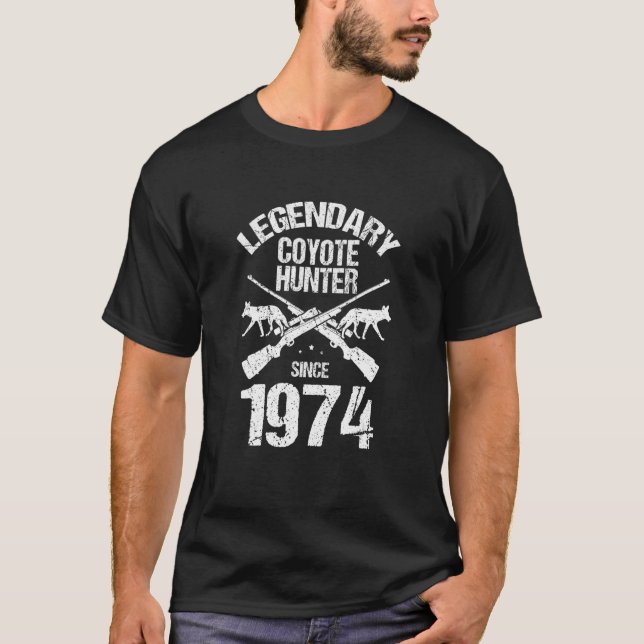 Camiseta Mens Predator Hunter e Coyote Trapping para Coyot (Frente)