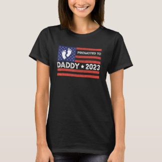 Camiseta Mens Promoted to Daddy 2023 First Time Father's Da