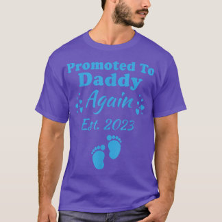 Camiseta Mens Promoted To Daddy Again 2023 Pregnancy Announ
