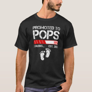 Camiseta Mens Promoted To Pops Est 2023 For Men New Papa
