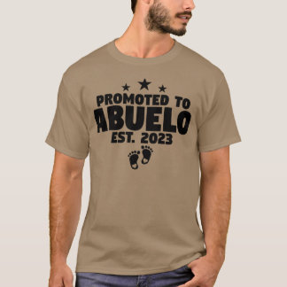 Camiseta Mens Promovidos A Abuelo 2023 Novo Avô Espanhol