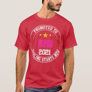Camiseta Mens Promovidos a Papou, novo avô anunciou