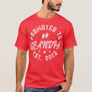 Camiseta Mens Promovidos Ao Avô 2023 Novo Avô Para B