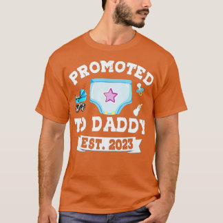 Camiseta Mens Promovidos Ao Dia de os pais Da Primeira Vez