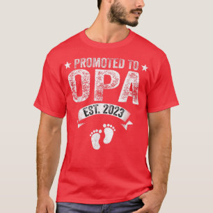 Camiseta Mens Promovidos Ao Opa Est 2023 Novo Avô Engraçado