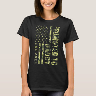 Camiseta Mens Promovidos Ao Pai 2022 American Flag Camo Fa