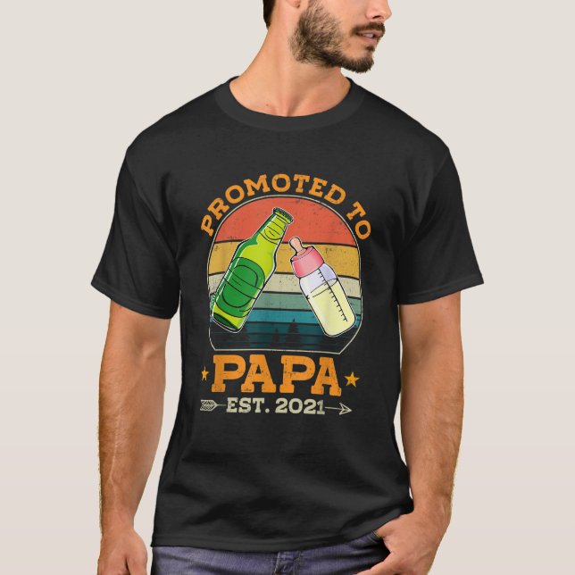 Camiseta Mens Promovidos ao Papa 2021 pela primeira vez Pai (Frente)