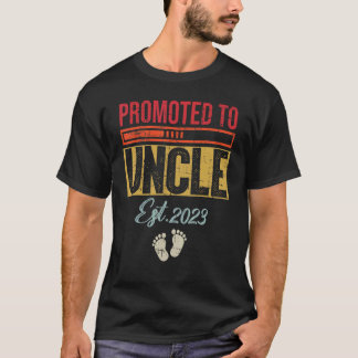 Camiseta Mens Promovidos Ao Tio Est 2023 Tio Pela Primeira 