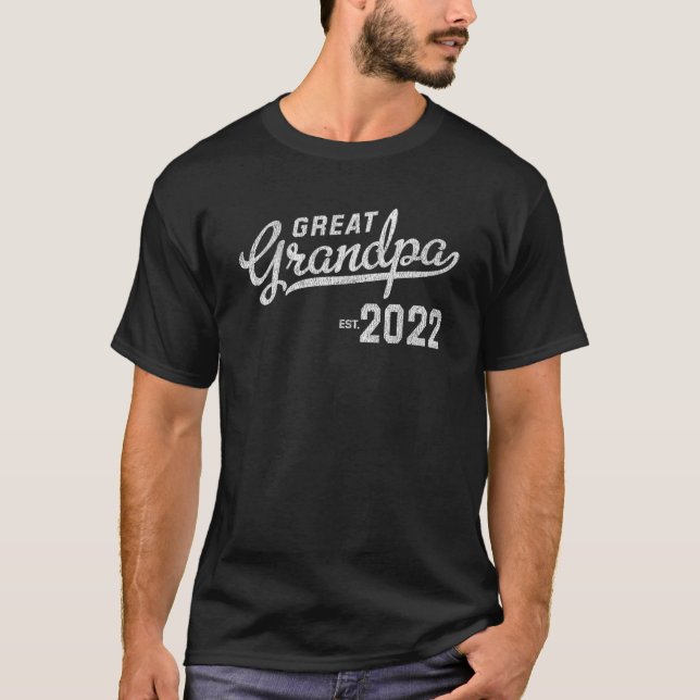 Camiseta Mens Promovidos Ao Vovô Excelente 2022 Pela Primei (Frente)