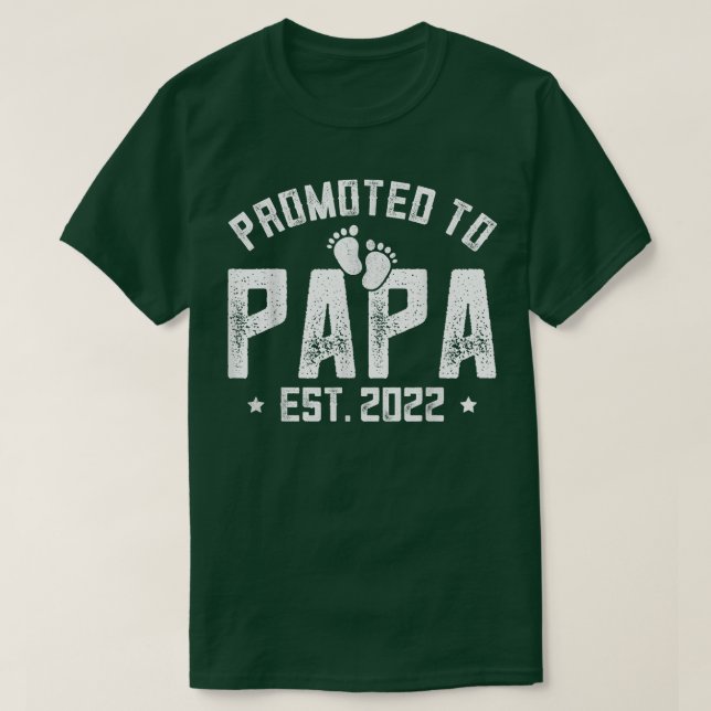 Camiseta Mens Promovidos Para Papa Est 2022 , Divertida Gra (Frente do Design)