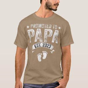 Camiseta Mens Promovidos Para Papa Est 2023 Novo Avô Engraç