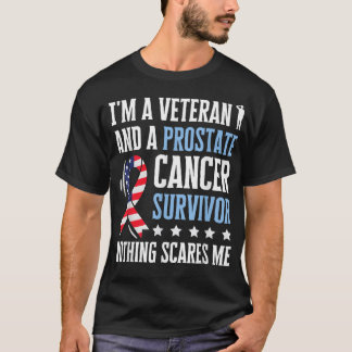 Camiseta Mens Prostata Sobrevivente de câncer Veterano Quim