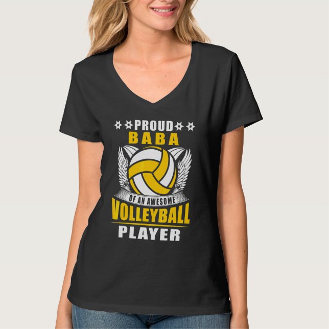 Camiseta Mens Proud Baba Of An Awesome Volleyball Player Vo (Frente)
