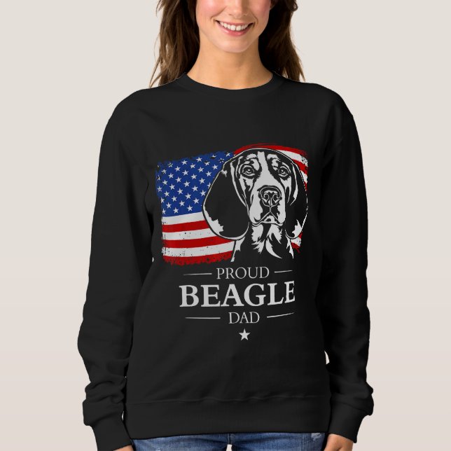 Camiseta Mens Proud Beagle Pai Bandeira Americana Cão Patri (Frente)