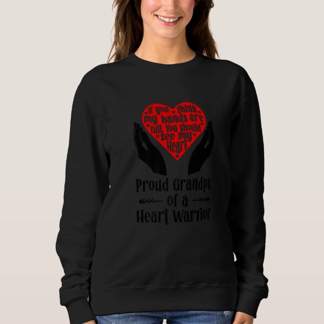 Camiseta Mens Proud CHD Warrior Grandpa Congenital Heart Di (Frente)