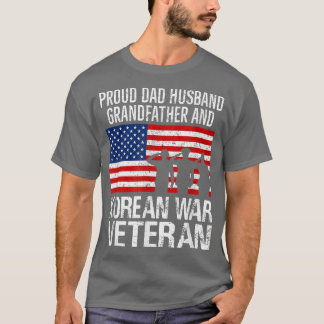 Camiseta Mens Proud Dad Husband Grandfather and Korean War 