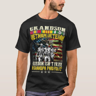 Camiseta Mens Proud Grandson Of Vietnam Veterans Freedom I