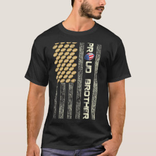 Camiseta Mens Proud Irmão Americano Flag Padre P