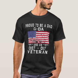 Camiseta Mens Proud Pai G Da OEF Veterano OIF Retro EUA Ban